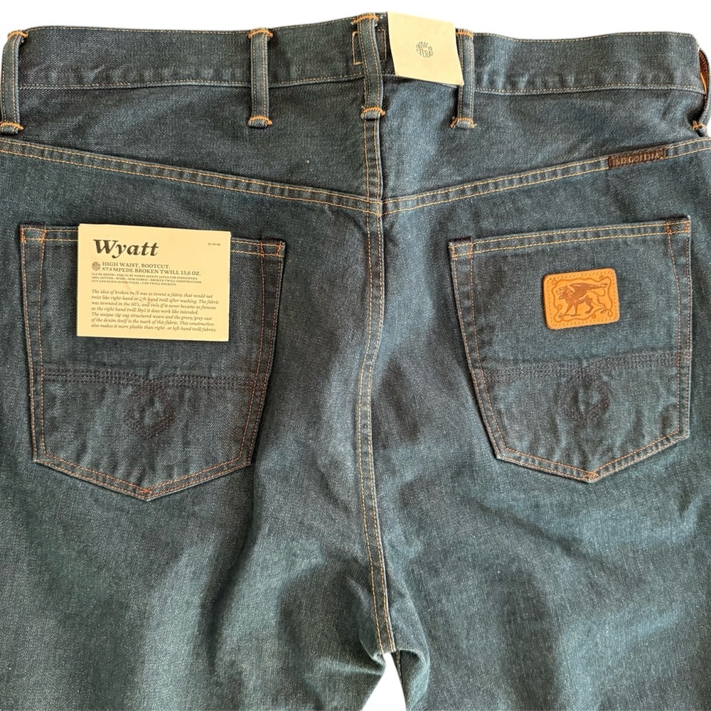Indigofera Wyatt denim jeans 38 x 34 NWT